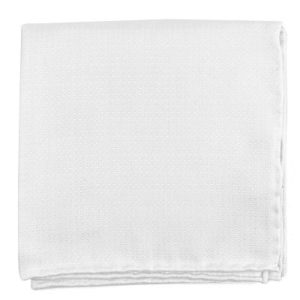 White Cotton Pocket Square