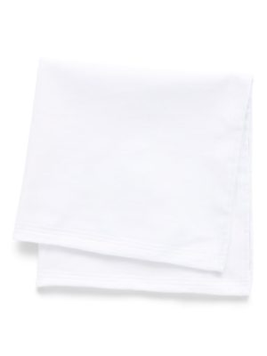 White Cotton Pocket Square